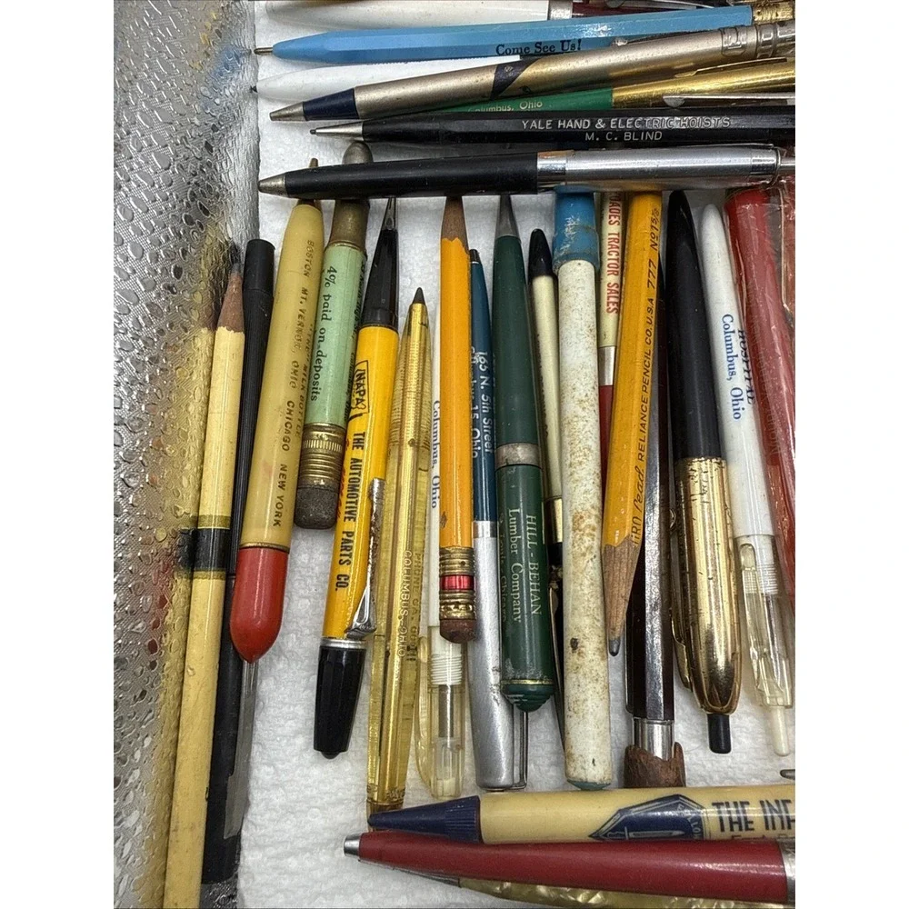 Lot of‎ 100+ Vintage Advertising Pens Pencils (untested)
